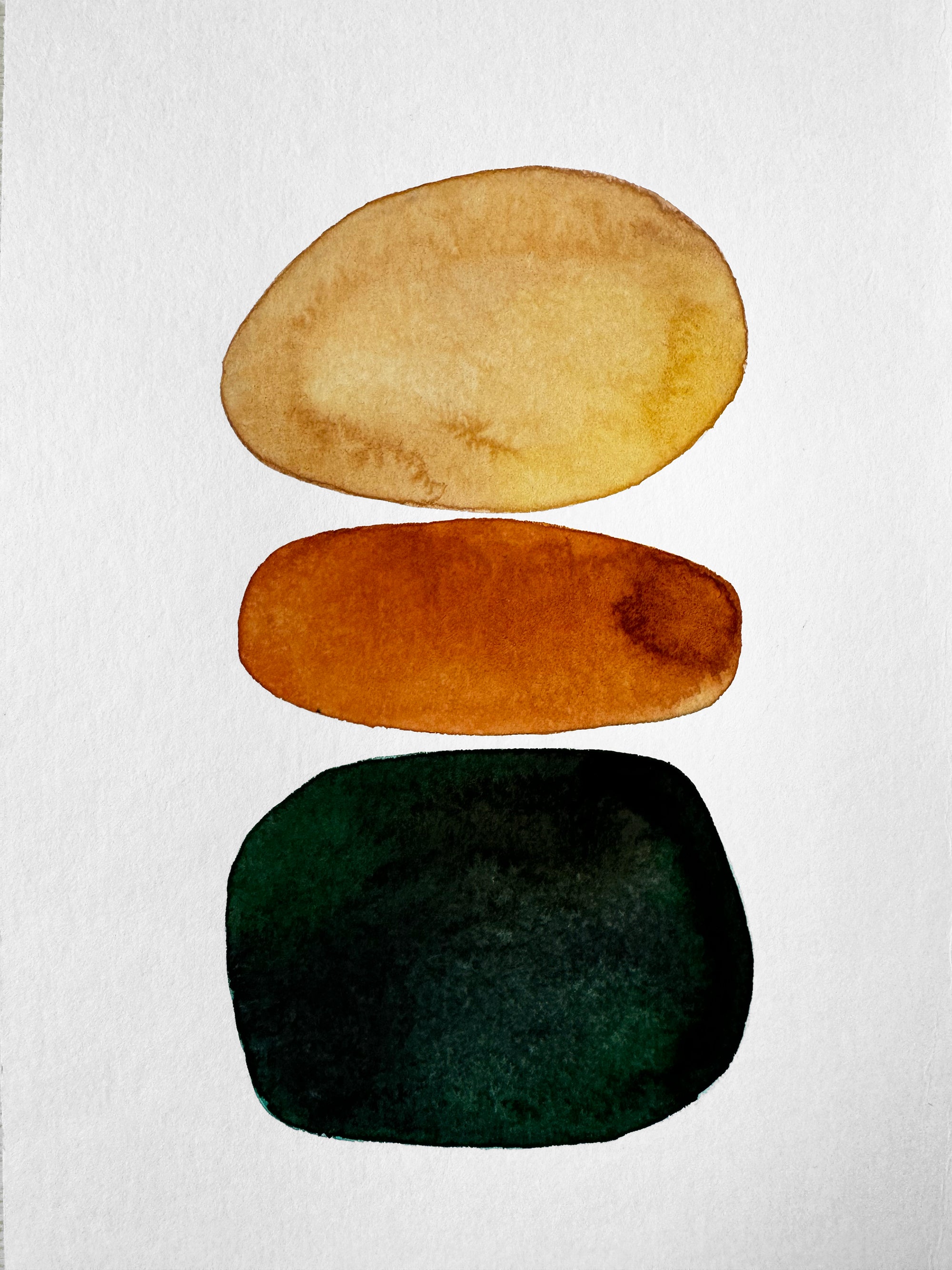 Aquarelle in Honey, Burnt Sienna and Deepest Green