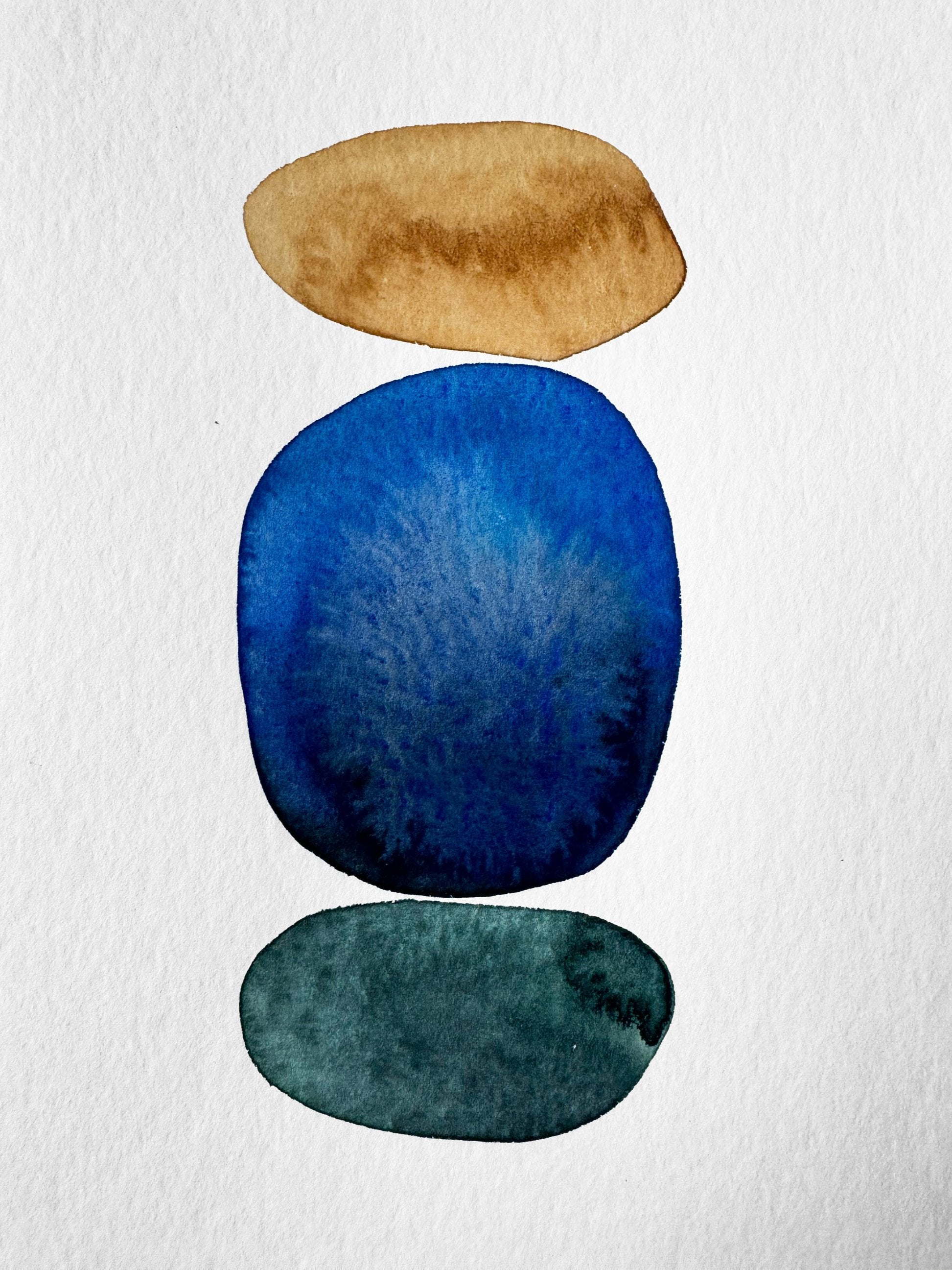 Aquarelle in Honey, Sapphire and Deep Teal