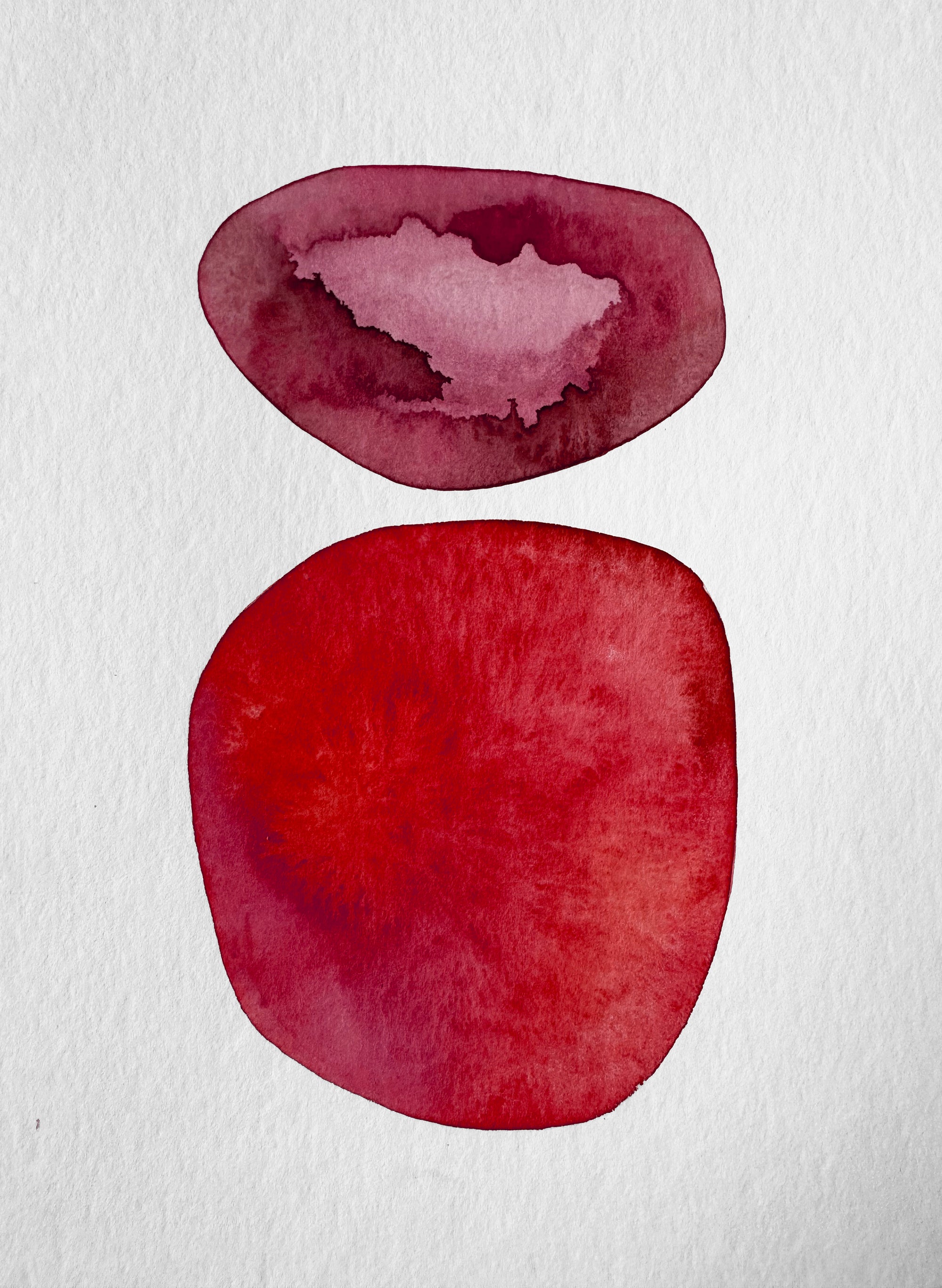 Aquarelle in Wine Red and Raspberry