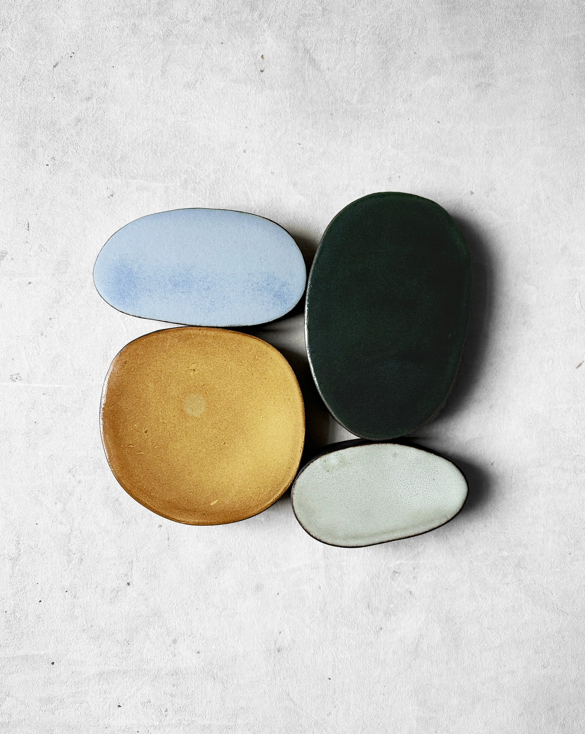 Wall Object in Light Blue, Honey, Deep Green And Sage