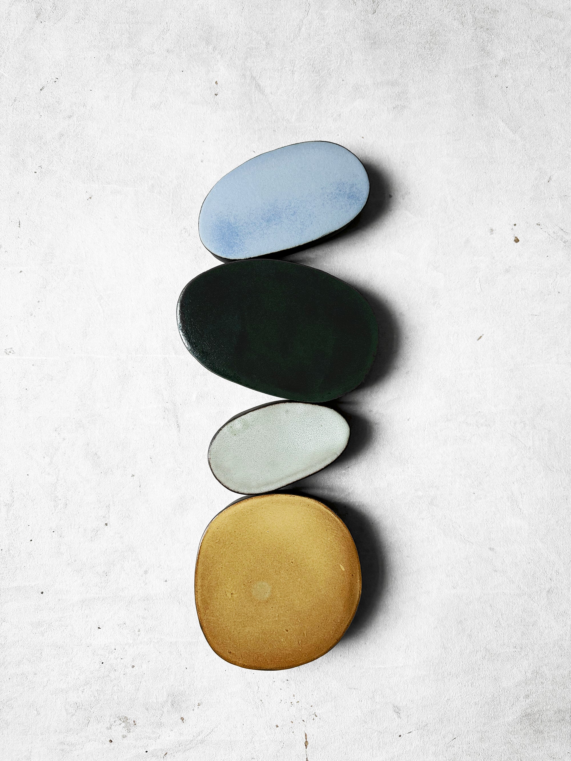 Wall Object in Light Blue, Honey, Deep Green And Sage