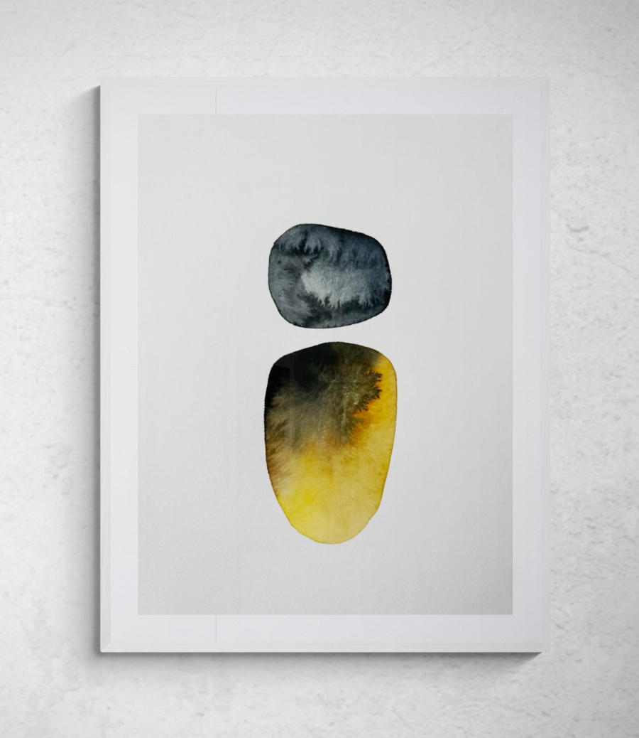 Aquarelle in Onyx Black and Bright Yellow